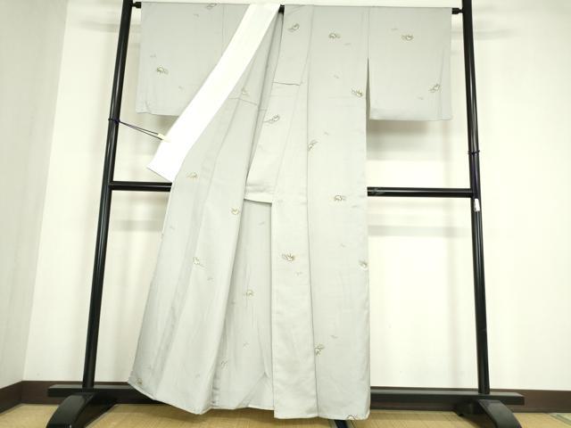 平和屋着物▽小紋 単衣 雪持ち笹文 洗える着物 DABE4866az