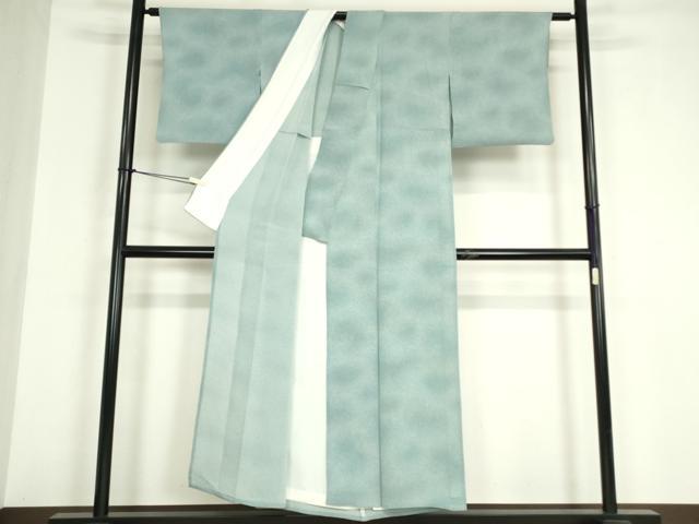 平和屋着物▽上質な小紋 単衣 作家物 霞文 鬼しぼ縮緬 正絹 逸品 DABE4943az