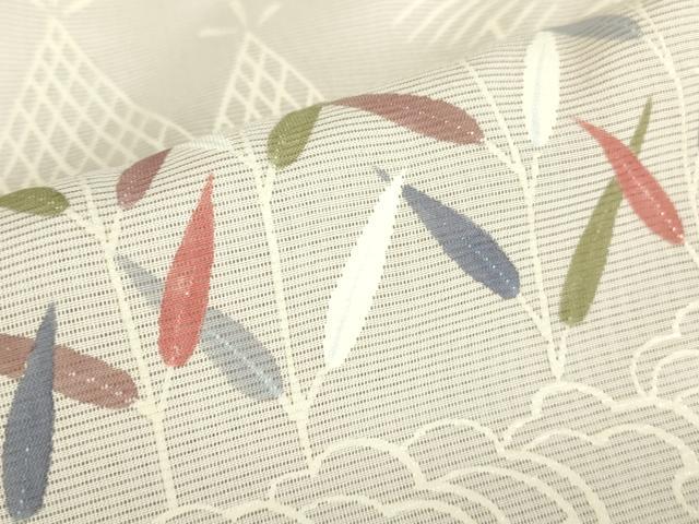 平和屋着物▽訪問着 無双 紗袷 紗×絽 流水草葉文 正絹 逸品 DABE4944az