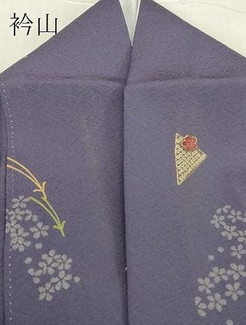 平和屋着物▽上質な小紋 単衣 零れ松葉花文 金彩 三越扱い 正絹 逸品 DABE4945az