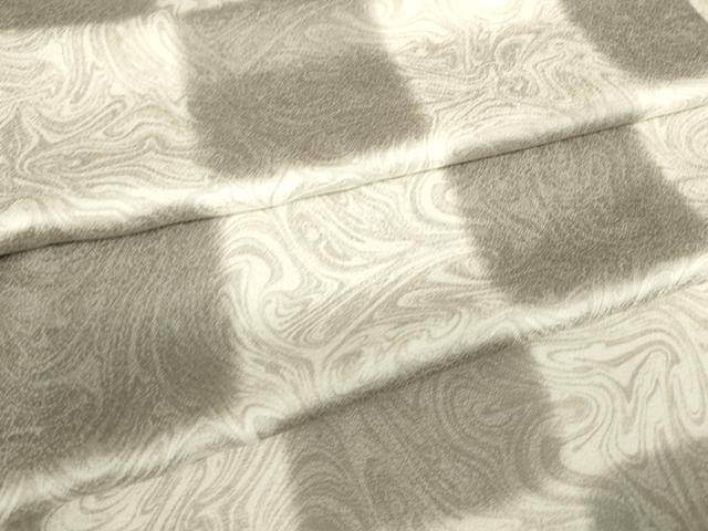 平和屋着物▽上質な小紋 単衣 墨流し市松文 正絹 逸品 DABE4948az
