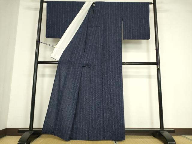 平和屋着物*夏物 小紋・浴衣兼用 変わり縞 綿 逸品 DABE4949az