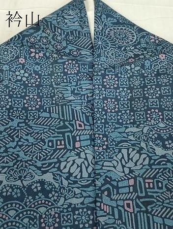 平和屋着物▽小紋 単衣 亀甲花文 洗える着物 DABE4962az
