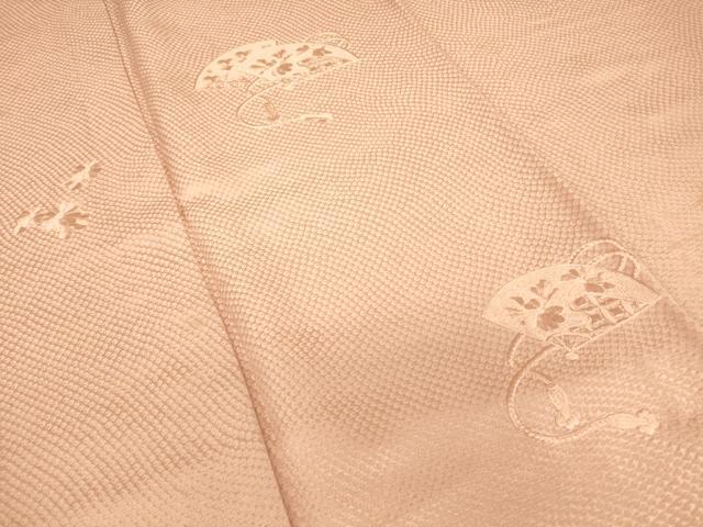 平和屋着物▽豪華色留袖 単衣 総刺繍 扇面花文 水柿色 正絹 逸品 DABE4986az