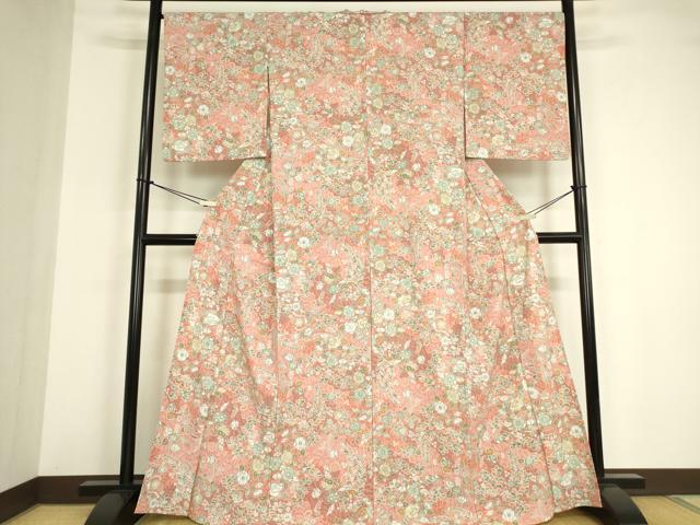 平和屋着物▽小紋 単衣 辻が花 洗える着物 DABE4994az