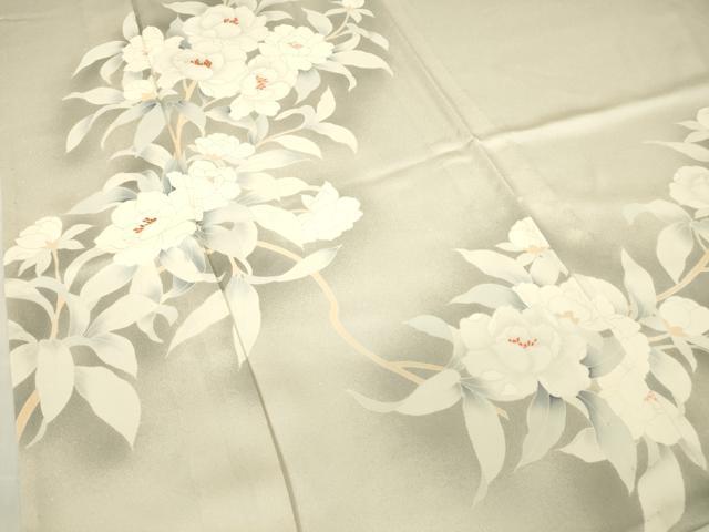 平和屋着物▽訪問着 単衣 刺繍 草花文 暈し染め 正絹 逸品 DABE4995az