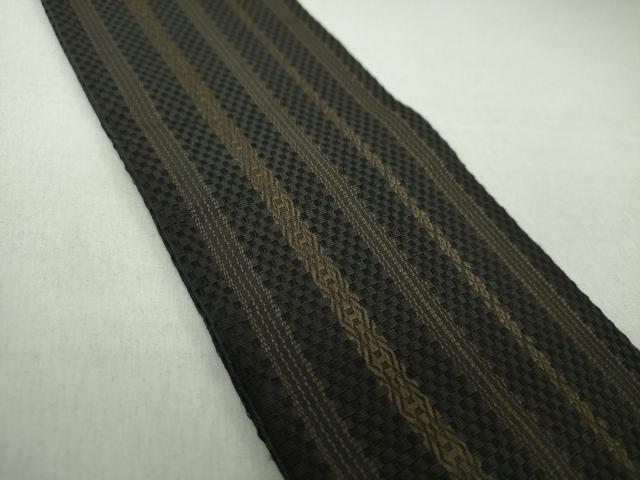 平和屋着物●男性 本場筑前博多織 角帯 献上 黒地 正絹 逸品 DABE5012ps