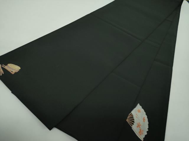 平和屋着物●太鼓柄袋帯 すくい織 大津絵 赤鬼 楽器 酒 黒地 三越扱い 正絹 逸品 DABE5050ps