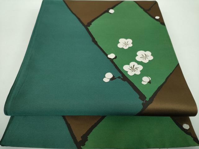 平和屋着物●世界的人形師 辻村寿三郎 ジュサブロー 六通柄袋帯 舞梅 枝蕾 正絹 逸品 DABE5063ps