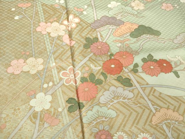 平和屋着物●訪問着 舞桜 吉祥花文 金彩 正絹 逸品 DABE5136ps