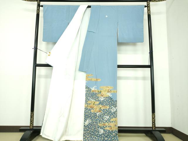 平和屋着物●豪華色留袖 刺繍 立波霞花文 金彩 正絹 逸品 DABE5138ps