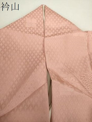 平和屋着物●上質な色無地 舞花地紋 珊瑚色 正絹 逸品 DABE5151ps