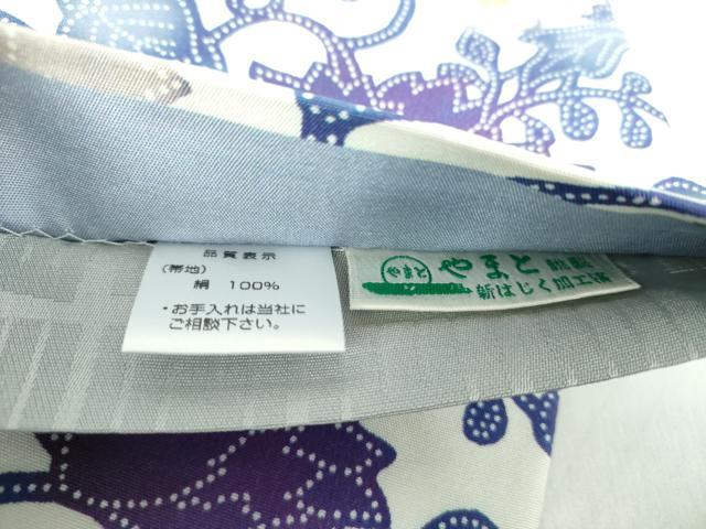 平和屋着物●両面 全通柄袋帯 型染 草花文 やまと誂製 正絹 逸品 DABE5179ps
