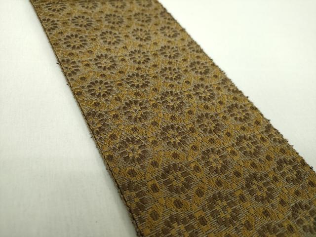 平和屋着物●男性 本場筑前博多織 両面 角帯 花丸文 正絹 逸品 未使用 DABI6353ps