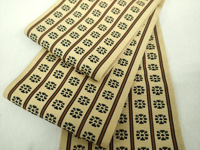 平和屋着物●男性 本場筑前博多織 両面 角帯 いちご錦 正絹 逸品 DABE5228ps