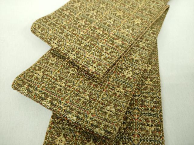 平和屋着物●男性 本場筑前博多織 角帯 格子 正絹 逸品 DABE5244ps