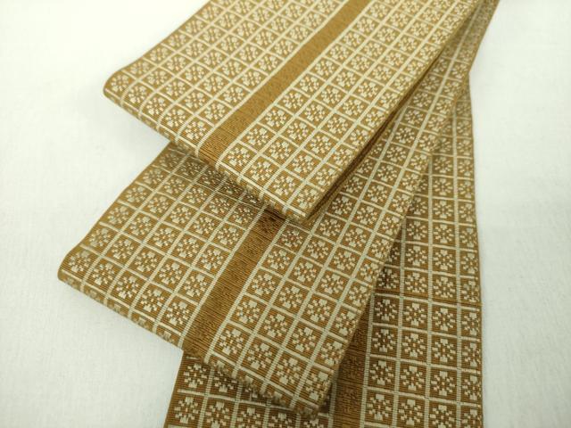 平和屋着物●男性 本場筑前博多織 両面 角帯 いちご錦 正絹 逸品 DABE5246ps