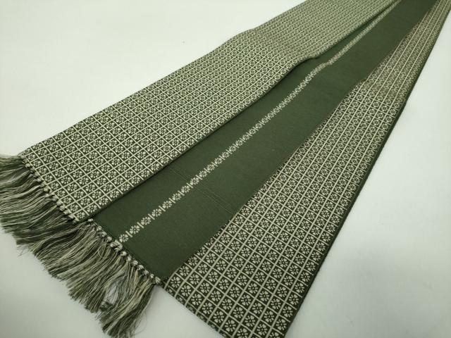 平和屋着物●男性 本場筑前博多織 両面 角帯 いちご錦 正絹 逸品 DABE5249ps