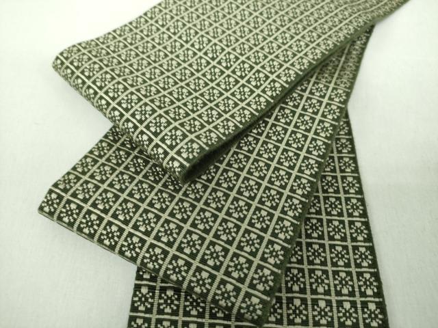 平和屋着物●男性 本場筑前博多織 両面 角帯 いちご錦 正絹 逸品 DABE5249ps