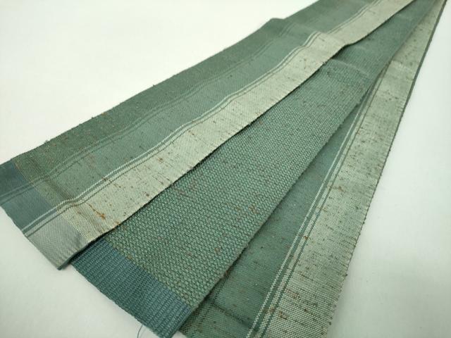 平和屋着物●男性 両面 角帯 ぜんまい紬 間道 共箱付き 正絹 逸品 DABE5281ps