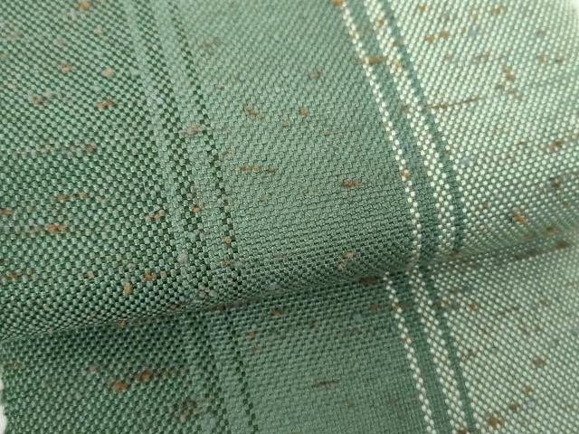 平和屋着物●男性 両面 角帯 ぜんまい紬 間道 共箱付き 正絹 逸品 DABE5281ps