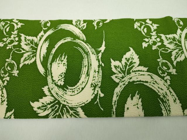 平和屋着物●全通柄九寸名古屋帯 草花文 鬼しぼ縮緬 鈴乃屋扱い 正絹 逸品 DABE5336ps