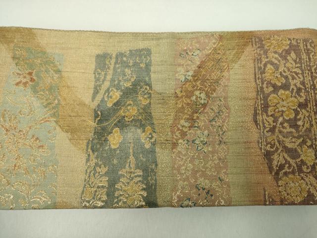 平和屋着物●名門 しょうざん 生紬 紙屋川伝承 絹漉貴 つけ帯 横段鳳凰花文 金糸 正絹 逸品 DABE5341ps