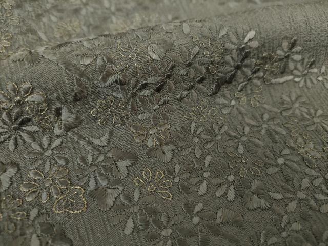 平和屋着物●青山みとも 訪問着 総刺繍 流水花文 金糸 正絹 逸品 DABE5386ps