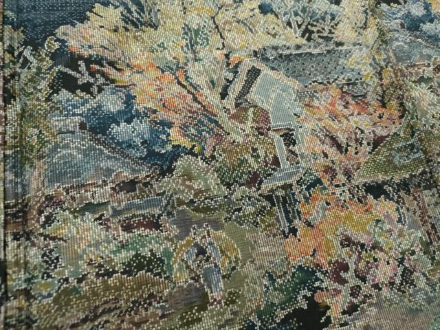 平和屋着物●都喜ヱ門 本場大島紬 7マルキ 総絣 奥の細道 藤絹織物謹製 証紙付き 正絹 逸品 DABE5393ps