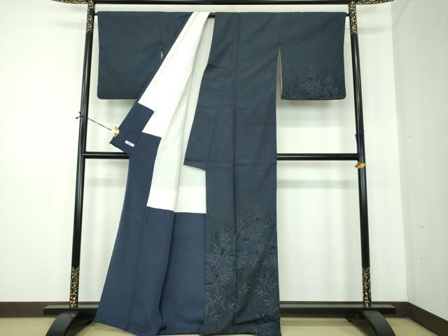 平和屋着物●本塩沢 訪問着 麻の葉草葉文 正絹 逸品 DABE5400ps
