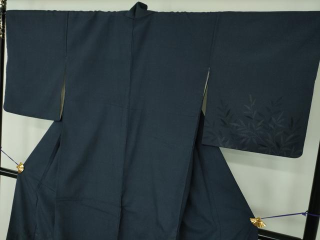 平和屋着物●本塩沢 訪問着 麻の葉草葉文 正絹 逸品 DABE5400ps