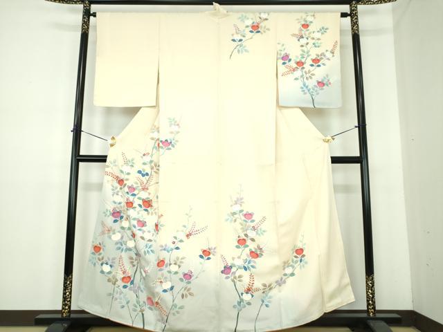 平和屋着物●訪問着 刺繍 橘 暈し染め 金彩 反端付き 正絹 逸品 未使用 DABE5421ps