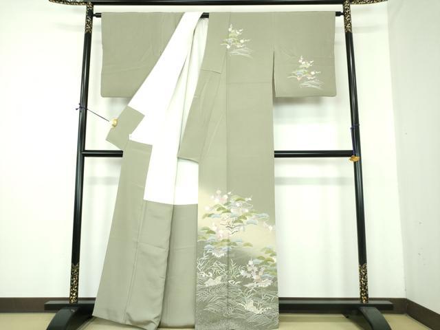 平和屋着物●訪問着 風景花文 暈し染め 金彩 正絹 逸品 DABE5428ps