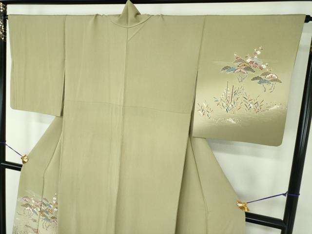 平和屋着物●訪問着 浜松文 立鶴 暈し染め 金彩 やまと誂製 正絹 逸品 DABE5430ps