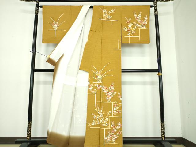 平和屋着物●訪問着 吉祥花文 金彩 正絹 逸品 DABE5431ps