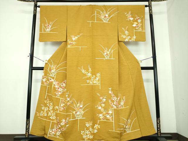 平和屋着物●訪問着 吉祥花文 金彩 正絹 逸品 DABE5431ps