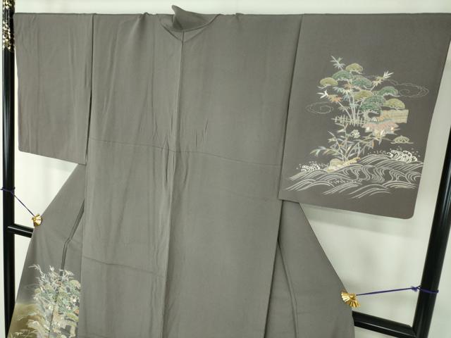 平和屋着物●訪問着 刺繍 立波風景文 宝尽くし 暈し染め 金彩 松坂屋扱い 正絹 逸品 DABE5432ps