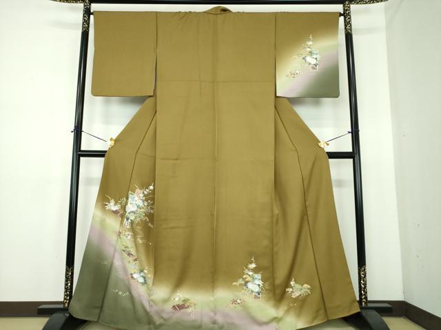 平和屋着物●訪問着 流水短冊花舟 暈し染め 金銀彩 正絹 逸品 DABE5434ps