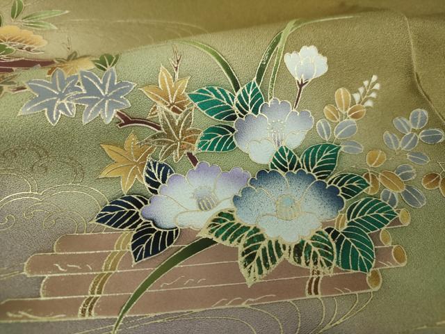平和屋着物●訪問着 流水短冊花舟 暈し染め 金銀彩 正絹 逸品 DABE5434ps