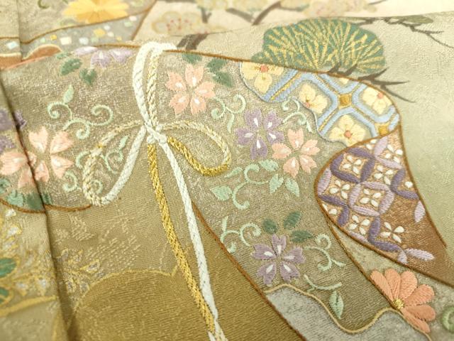 平和屋着物●中国三大刺繍 相良刺繍 色留袖 作家物 松竹梅 暈し染め 金銀彩 正絹 逸品 DABE5441ps