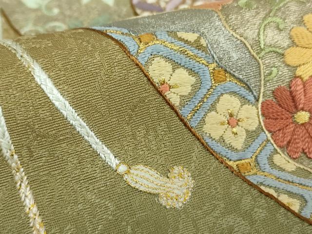 平和屋着物●中国三大刺繍 相良刺繍 色留袖 作家物 松竹梅 暈し染め 金銀彩 正絹 逸品 DABE5441ps