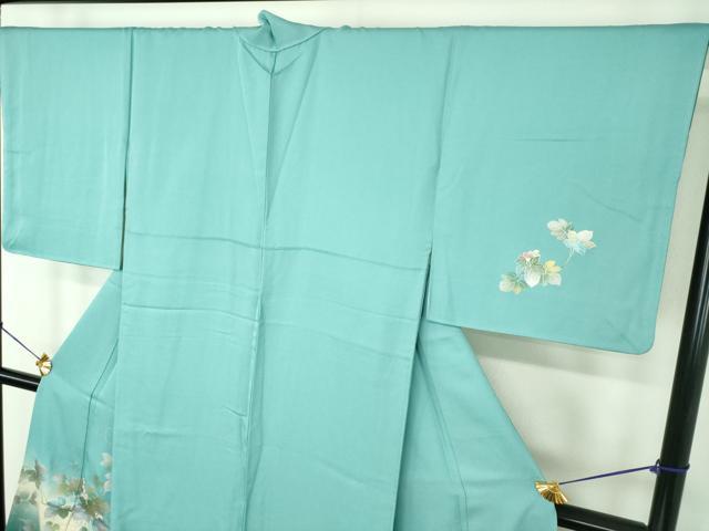 平和屋着物●訪問着 蔦の葉花文 暈し染め 金銀彩 正絹 逸品 DABE5453ps
