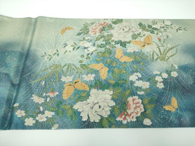 平和屋着物●太鼓柄袋帯 花真珠 金銀糸 引箔 正絹 逸品 DABE5475ps
