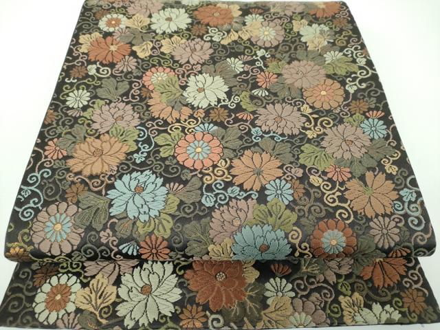 平和屋着物●青々庵 六通柄袋帯 唐織 花尽くし 金糸 正絹 逸品 DABE5500ps
