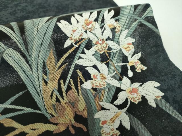 平和屋着物●両面 六通柄袋帯 唐織 花の精 正絹 逸品 DABE5537ps
