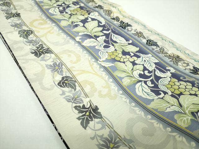 平和屋着物●WAKKA ワッカ 両面 全通柄 京袋帯 葡萄唐草間道 正絹 逸品 DABE5539ps