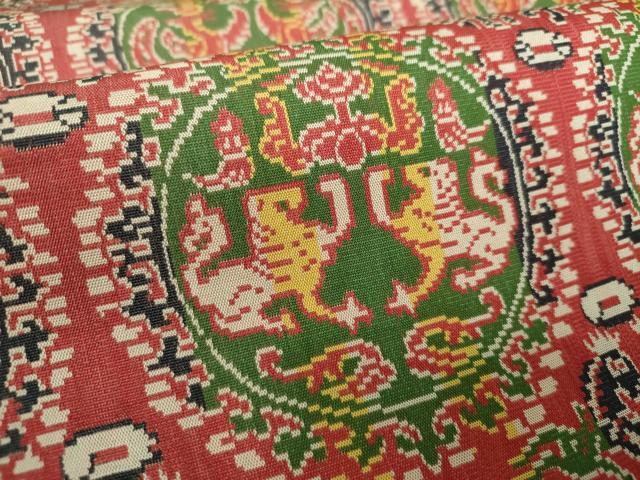 平和屋着物●龍村美術織物 九寸開き名古屋帯 円文白虎朱雀錦 正絹 逸品 DABE5592ps