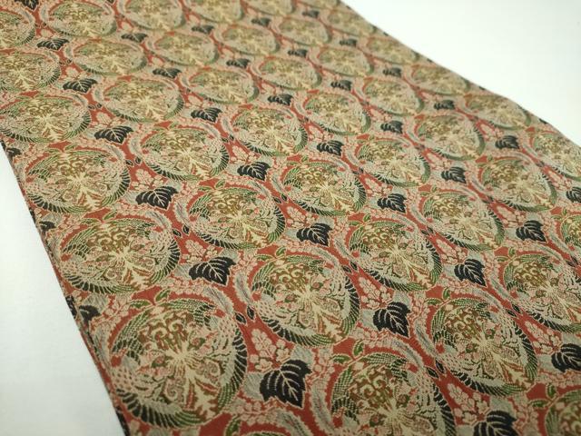 平和屋着物●龍村美術織物 九寸開き名古屋帯 壬生寺裂 正絹 逸品 DABE5594ps