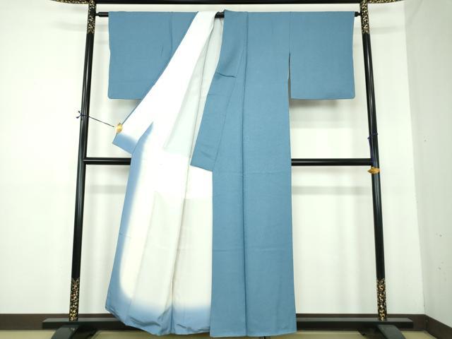 平和屋着物●上質な色無地 紋意匠 紺鼠色 正絹 逸品 DABE5640ps