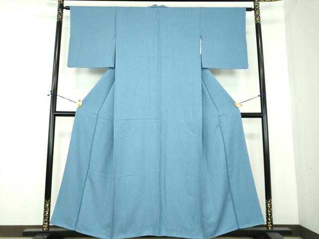 平和屋着物●上質な色無地 紋意匠 紺鼠色 正絹 逸品 DABE5640ps